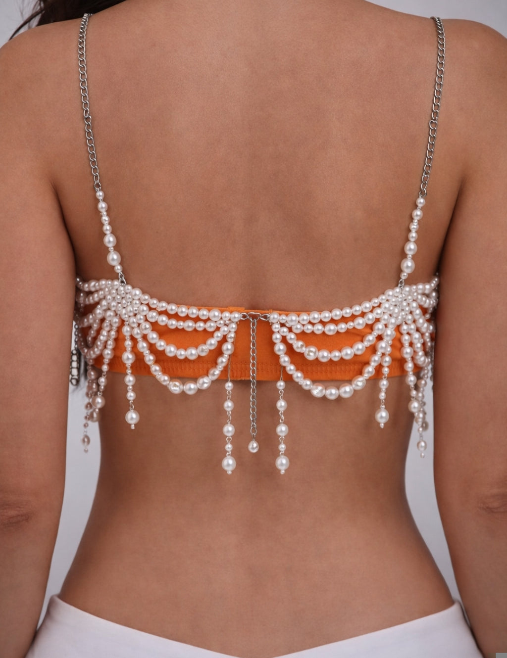 Luxury Pearl Fringe Bralette Body Jewelry Top