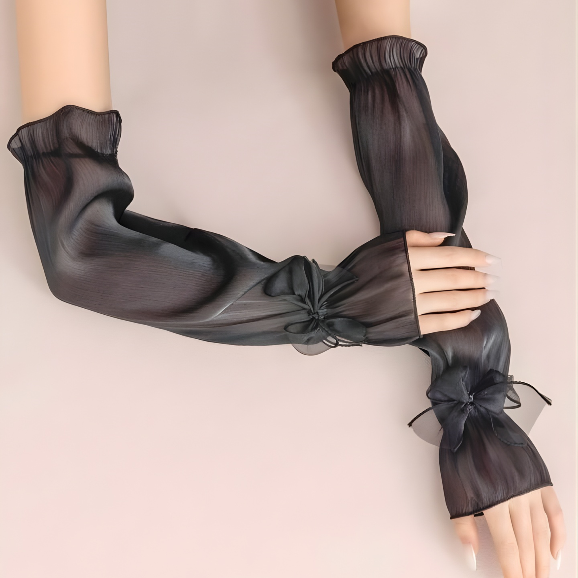 Sheer Bow Arm Gloves