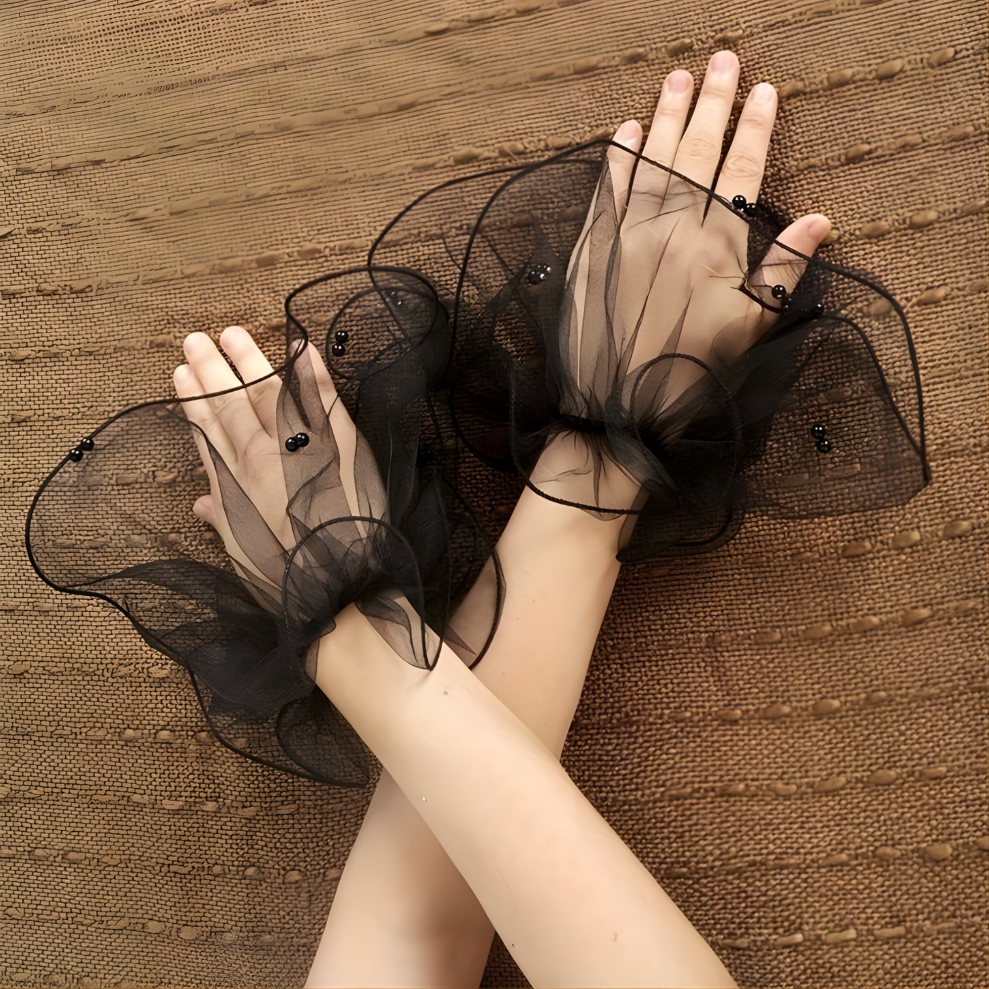 Sheer Tulle Wrist Gloves