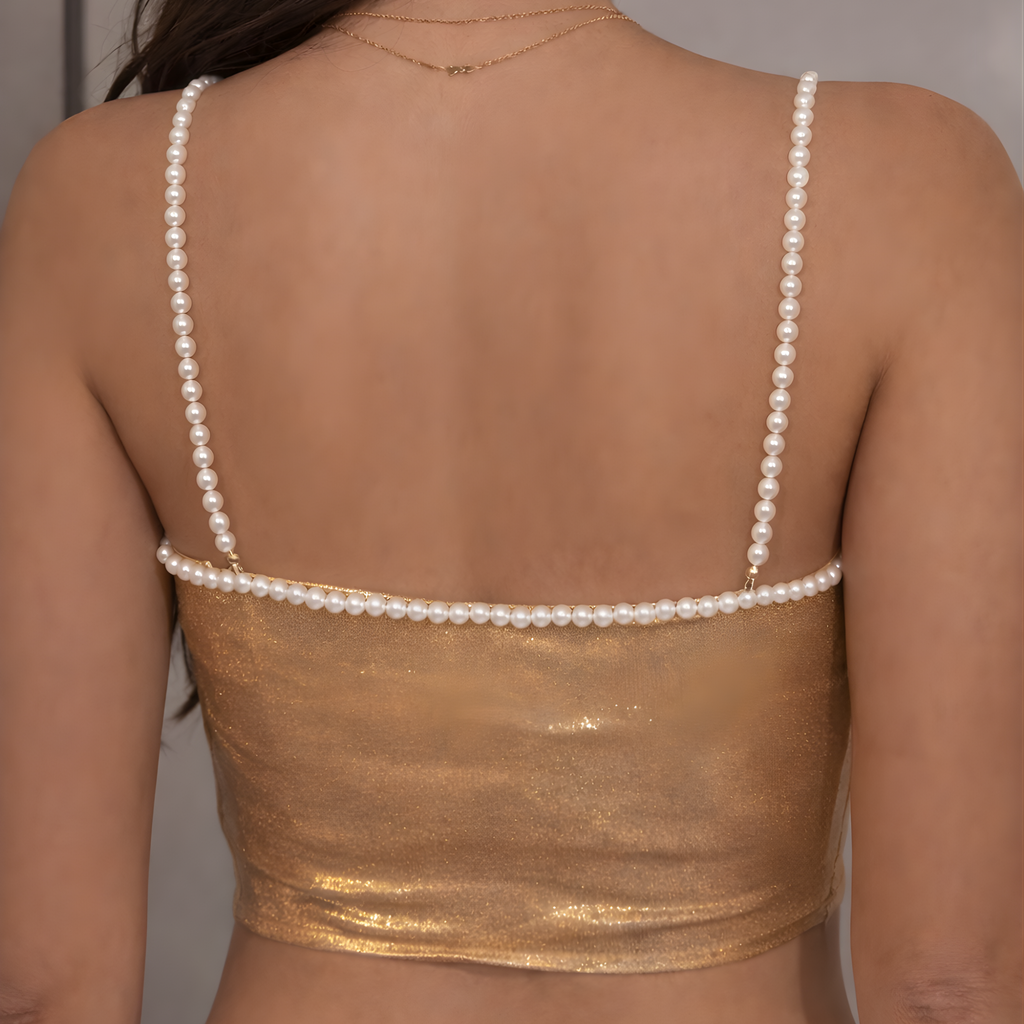 Elegant Layered Pearl Bralette