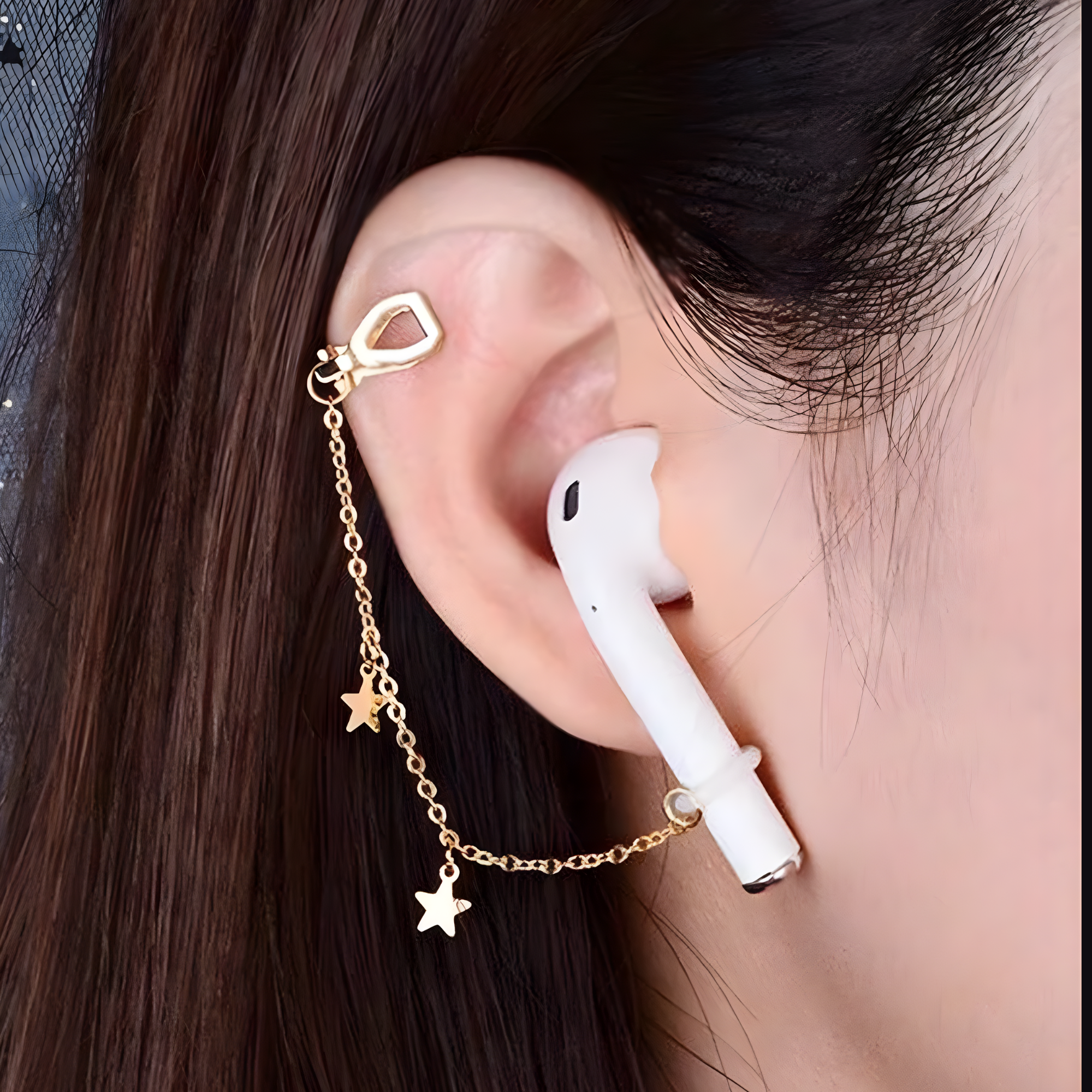 Star Charm AirPods Chain Ear Cuff