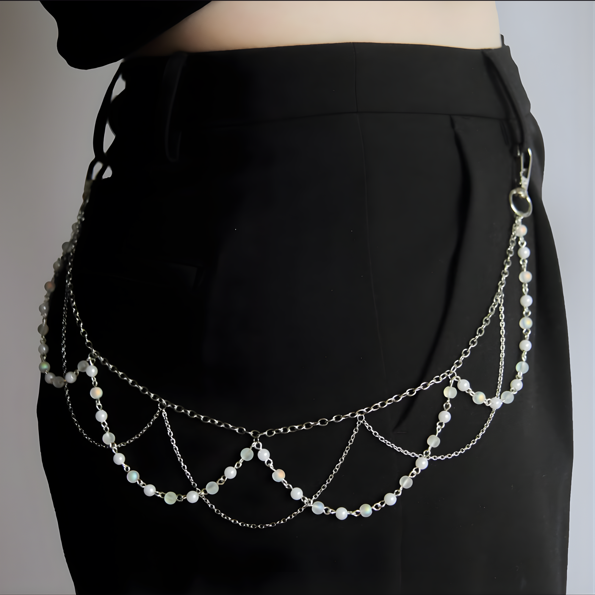Pearl Layered Waist Chain Belt