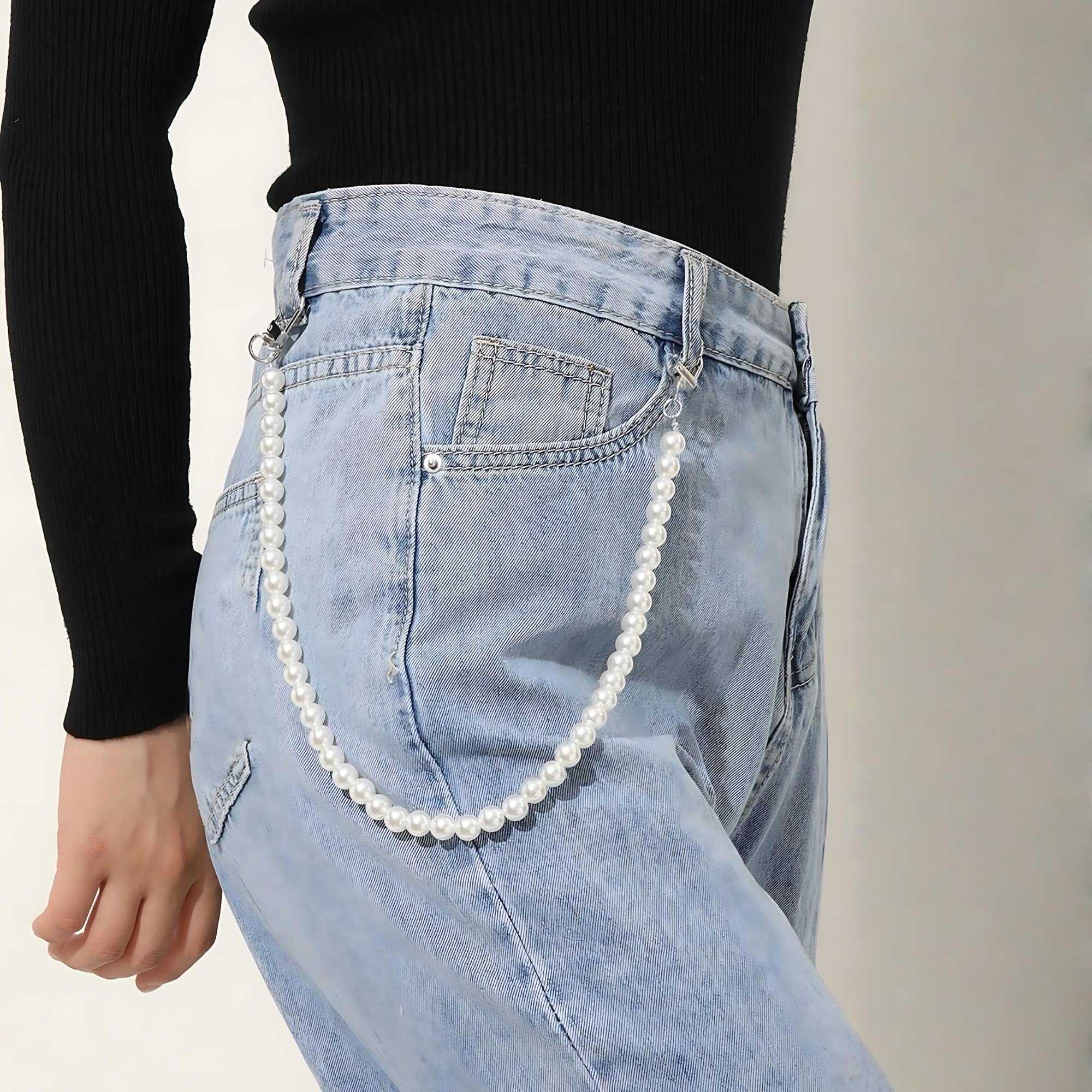 Elegant Pearl Pants Wallet Chain